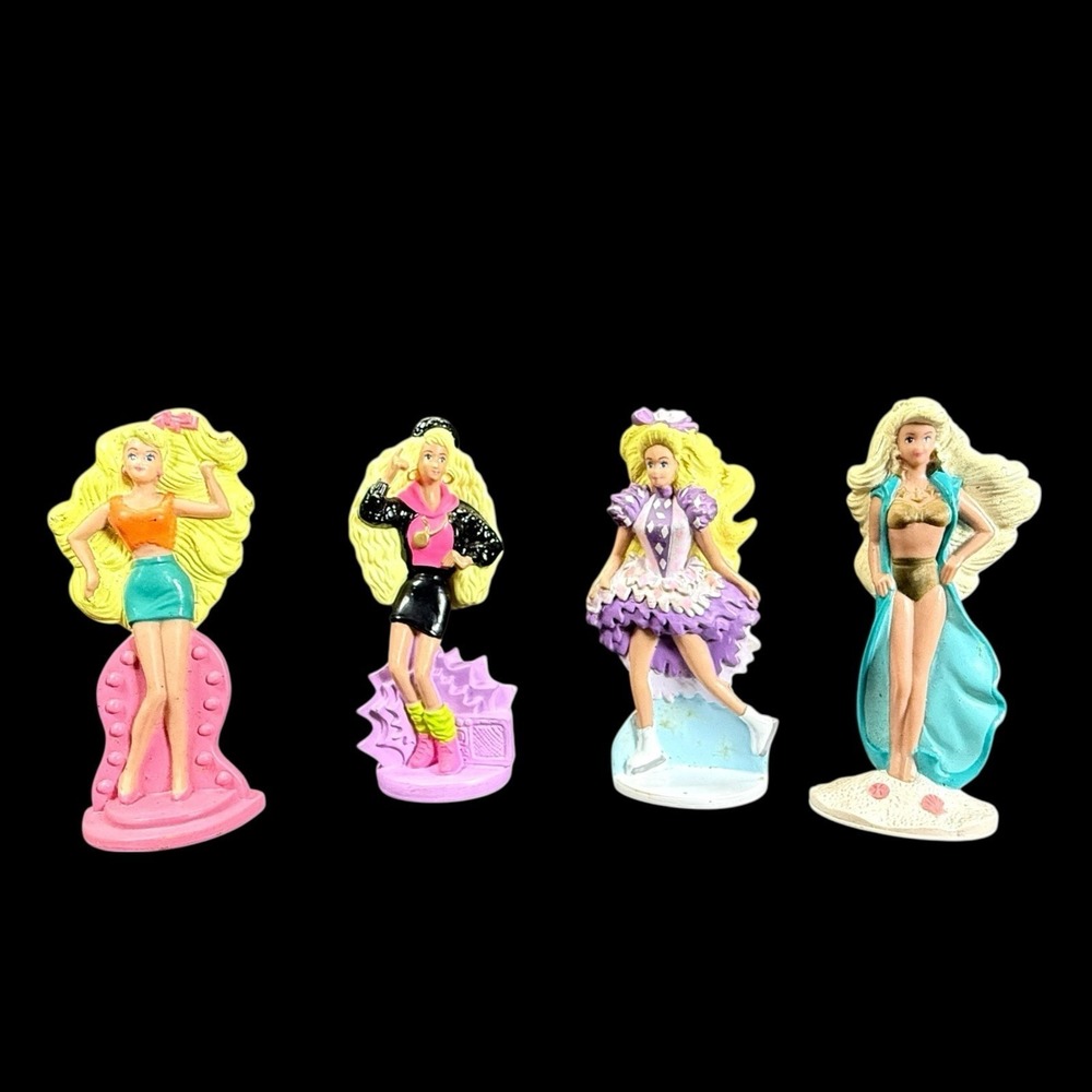 Vintage 1992 Barbie McDonald's Happy Meal Cake Toppers Set of 4